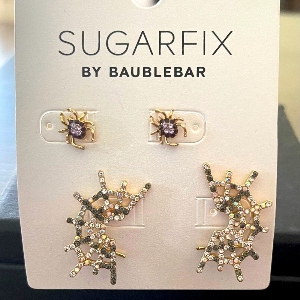 Baublebar x Sugarfix Spider & Web Stud Earrings